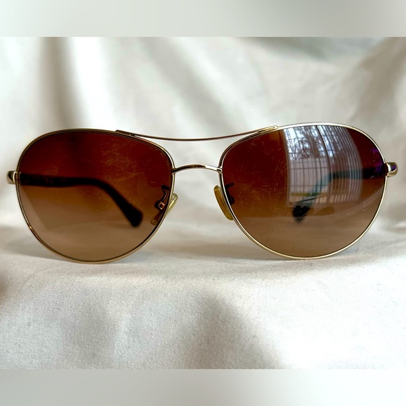 Coach Accessories - Vintage Coach Brown/Gold Aviator Sunglasses